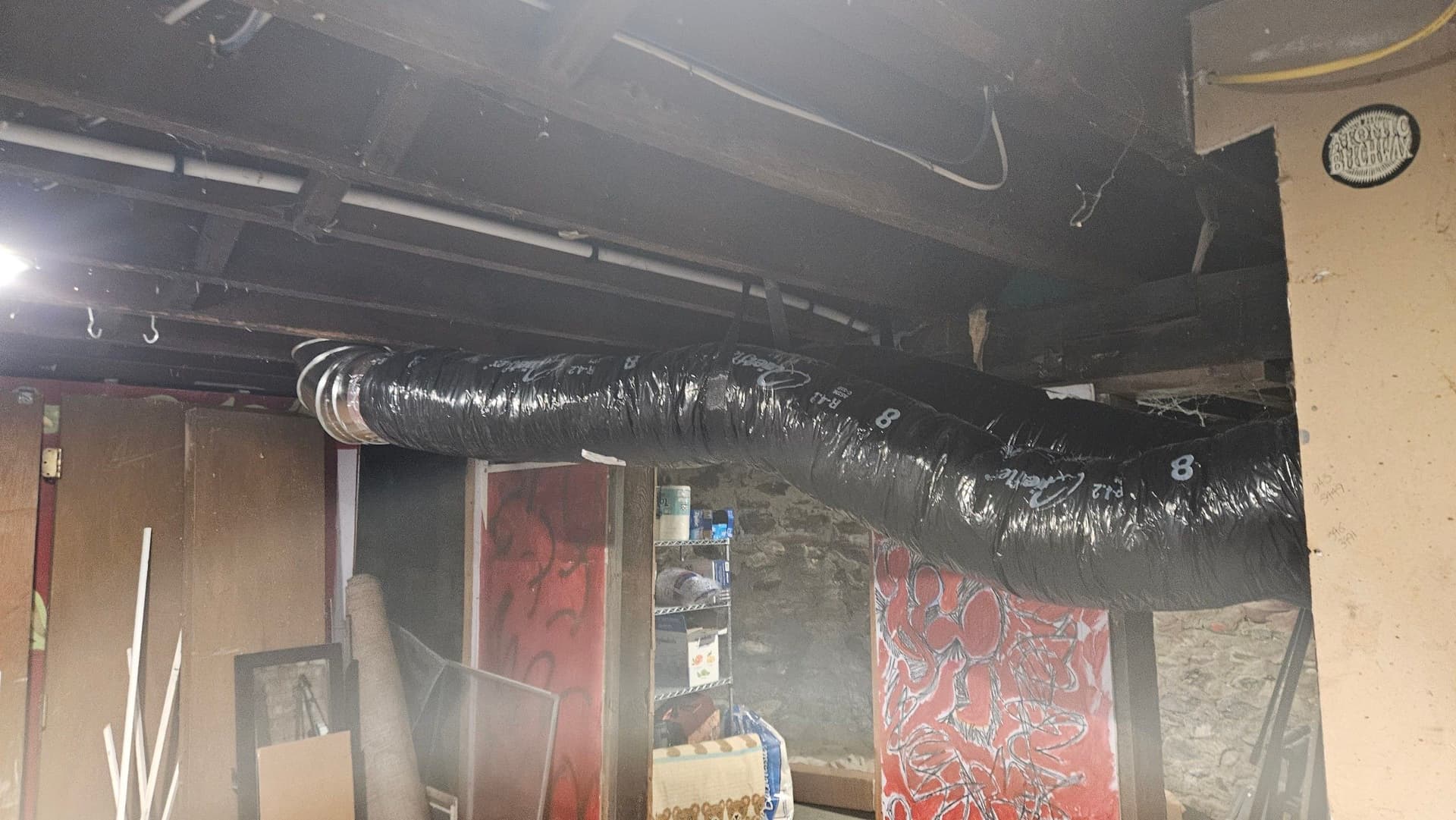 Gallery photos for Asbestos Duct Removal and New Flex Duct Installation in a Basement: Image #3